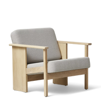 Fauteuil Lounge Block, veinage chêne blanc