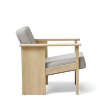 Fauteuil Lounge Block, veinage chêne blanc