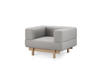 Fauteuils en plaqué chêne 2 places gris Audejas