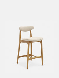 200-190 TABOURET DE BAR S/65 – Beige en Tissu Boucle Crème