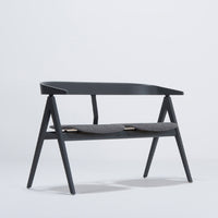 Banc Ava chêne noir - tissu anthracite