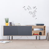 Meuble TV 180 Fina chêne - linoléum noir