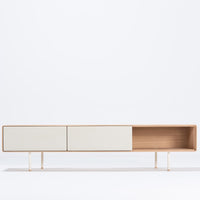 Meuble TV 200 Fina chêne - linoléum crème