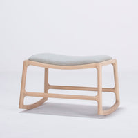 Repose-pieds Dedo chêne - tissu bleu-gris