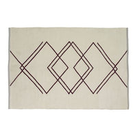 Rhomb Tapis Blanc/Burgundy