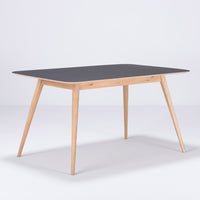 Table Stafa chêne - linoléum noir