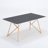 Table Tink chêne - plateau linoléum noir